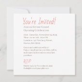 ザ・ラスティック・パンプキン 招待状 (裏面)