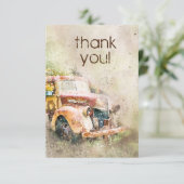 ザ・ラスティック ヴィンテージ トラック ウェディング フォト サンクス 招待状 (スタンド正面)