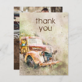 ザ・ラスティック ヴィンテージ トラック ウェディング フォト サンクス 招待状