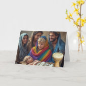 ザ・リトルゲイドラマー少年LGBTQIA+クリスマスカード カード (黄色い花)