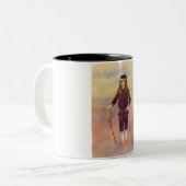 ザ・リトル・フィッシュエルガール(Pierre-威厳があるルノアール著) ツートーンマグカップ (正面左)