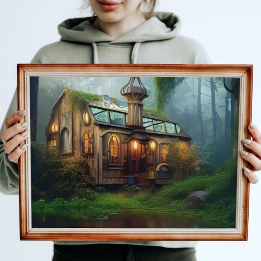 ザ・リバー・ワークショップ | Steampunk Digital Art ポスター