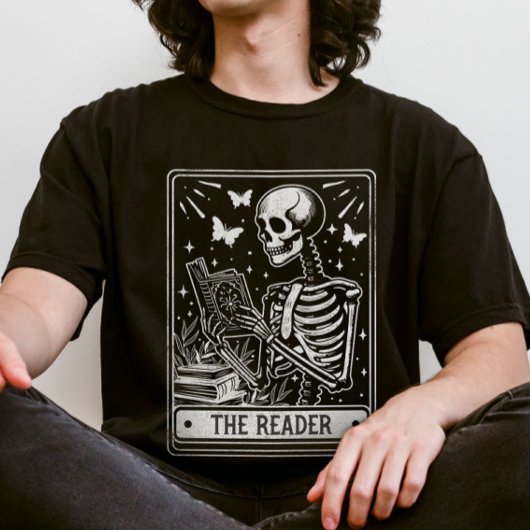 ザ・リーダー読スケルトンの本好きハロウィーン Tシャツ