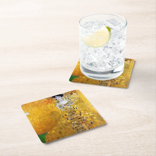 ザ·レディ·イン·金ゴールド·グスタフ·クリムト スクエアペーパーコースター (インサイチュ)
