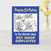 ザ・ワードのペットショップ最高の従業員ハッピーバースデー カード (黄色い花)