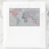 ザ・ワールド – ヴィンテージマップスティッカー 長方形シール (バッグ)