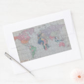 ザ・ワールド – ヴィンテージマップスティッカー 長方形シール (封筒)