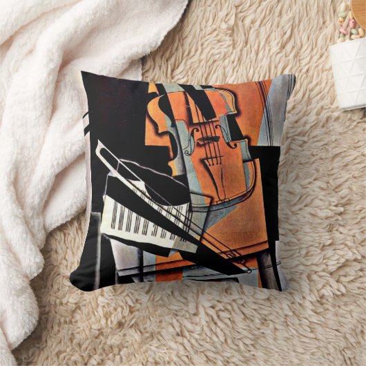 ザ・ヴァイオリン – 抽象芸術絵画ズby William Harnett クッション (ブランケット)