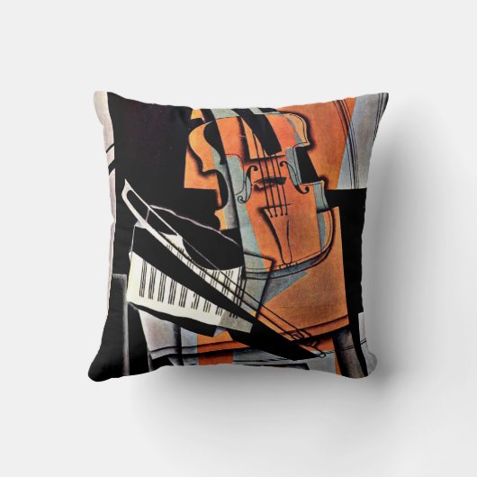 ザ・ヴァイオリン – 抽象芸術絵画ズby William Harnett クッション (裏面)