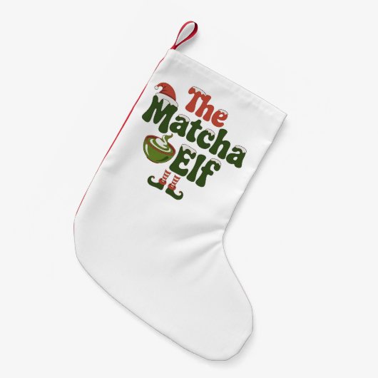 ザ・抹茶小妖精や小人マジカルクリスマスドリンク スモールクリスマスストッキング (正面 (吊り時))