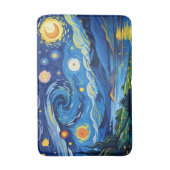 ザ・星空の夜の穏やかな海 バスマット (正面縦)
