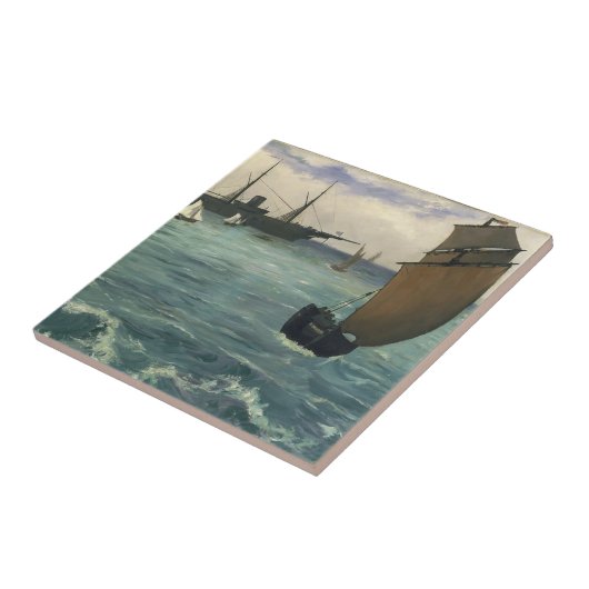 ザ"Kearsarge"アットブーローンエドワードマネファインアート タイル (側面)