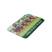 ザA B C列車グリーンイエローブラウンの車輪 バスマット (アングル)