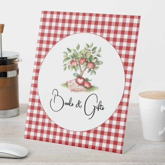 ザApple of our Eye Baby Shower紙プレート 台座サイン (インサイチュ)