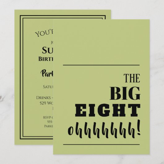 ザBIG 80誕生日招待状 (正面/裏面)