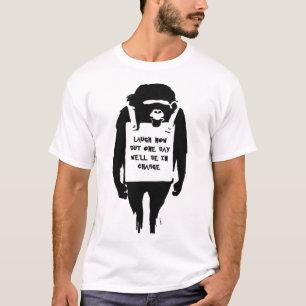 ザCHIVEメンズBanksy笑い今ティー、Gbond Apee Tシャツ