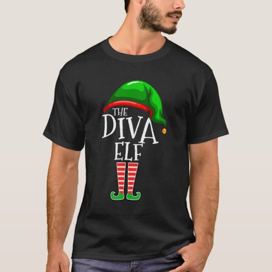 ザDiva小妖精や小人ファミリーマッチンググループクリスマスプレゼント Tシャツ (正面)