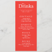 ザDRINKメニューカードスカーレットペタルセレナーデ メニュー (正面)