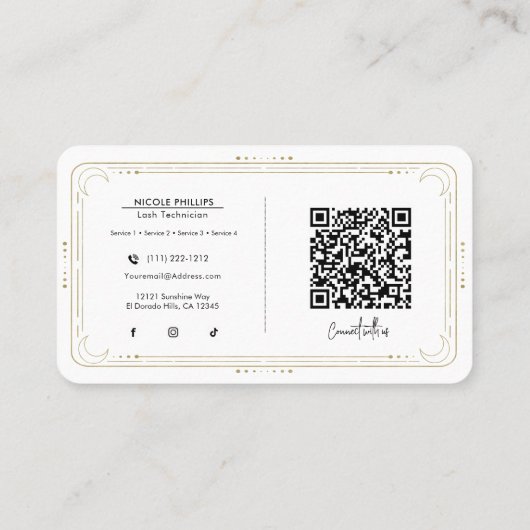 ザLash TechゴールデンサンタロットソーシャルメディアQR 名刺 (裏面)