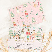 ザNutcracker Winter Onederland 1st Birthday Inv 招待状