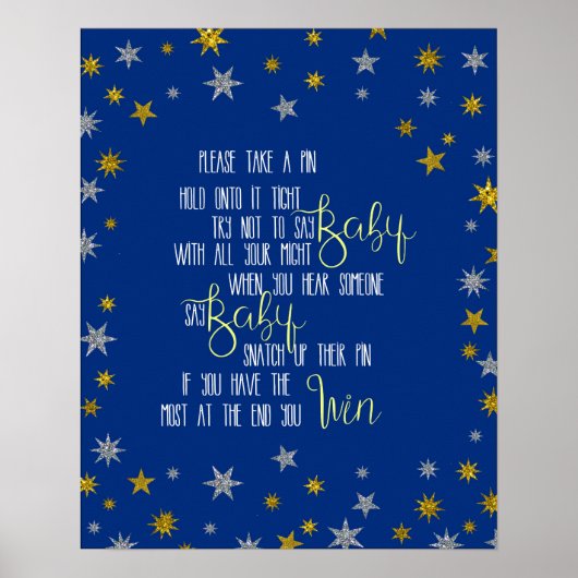 ザPinゲーム小さな星の赤ちゃんシャワー ポスター (正面)