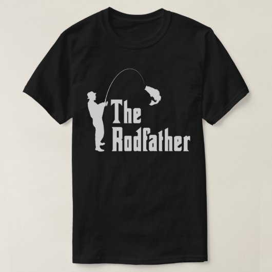 ザRodFather魚釣りおもしろいギフト Tシャツ (デザイン正面)