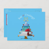シおもしろいーズ&グリーティングフォトビーチクリスマス シーズンポストカード (正面/裏面)