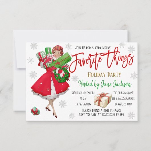 シお気に入りのングスクリスマスパーティの招待状 招待状 (正面)