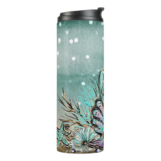 *~*シお洒落ェルグリッター人魚ウミガメ タンブラー (回転左)