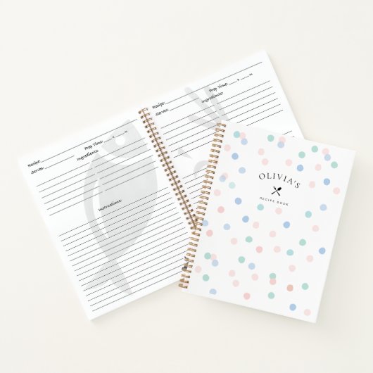 シかわいらしッガーリーク水玉模様レシピ ノートブック (内部)