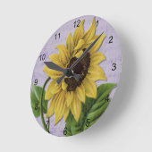 シかわいらしート音楽のヒマワリ ラウンド壁時計 (傾斜)