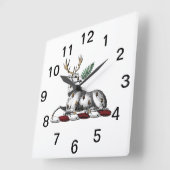 シアスタッグウィズファーン紋章 スクエア壁時計 (傾斜)