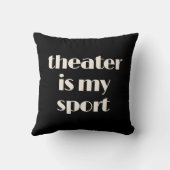 シアターは私のスポーツおもしろい俳優引用文ブラック クッション (裏面)