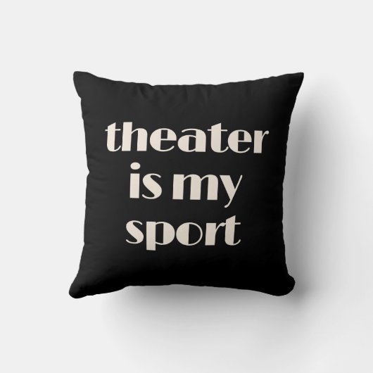 シアターは私のスポーツおもしろい俳優引用文ブラック クッション (裏面)