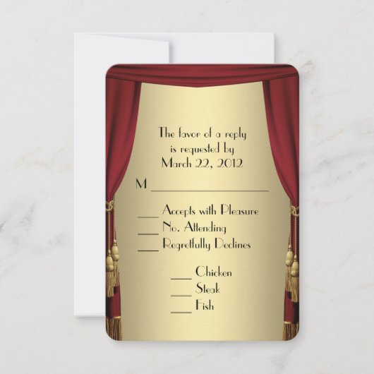 シアターテーマRSVPとメニューの選択 出欠カード (正面)