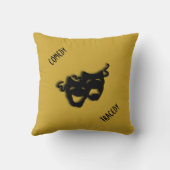 シアターハッピーサッドギリシャマスク金ゴールド装飾用クッション クッション (裏面)