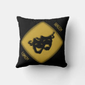 シアターハッピーサッドギリシャマスク金ゴールド装飾用クッション クッション (裏面)