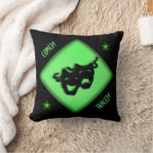 シアターハッピーサドグリークマスクグリーン装飾用クッション クッション (ブランケット)