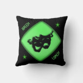 シアターハッピーサドグリークマスクグリーン装飾用クッション クッション (裏面)