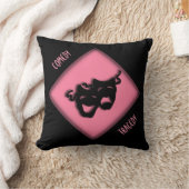 シアターハッピー悲しいギリシャのマスクピンク装飾用クッション クッション (ブランケット)