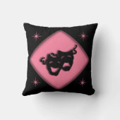 シアターハッピー悲しいギリシャのマスクピンク装飾用クッション クッション (裏面)
