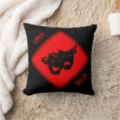 シアターハッピー悲しいギリシャのマスクレッド装飾用クッション クッション (ブランケット)