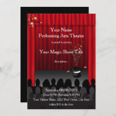 シアターパフォーミングアート魔法ステージショー招待状 招待状 (正面/裏面)