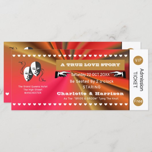 シアタープレイビルショーチケットテーマ結婚ズ (正面/裏面)