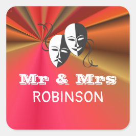 シアタープレイビルショーチケットテーマ結婚ズ スクエアシール