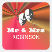 シアタープレイビルショーチケットテーマ結婚ズ スクエアシール (正面)