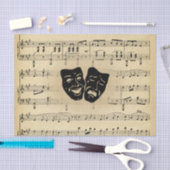 シアターマスクと楽譜 薄葉紙 (クラフト)
