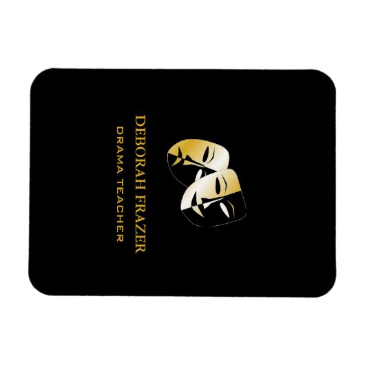 シアターマスクのシルエット黒 マグネット (横)