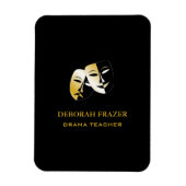 シアターマスクのシルエット黒 マグネット (縦)