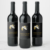 シアターマスクのシルエット黒 ワインラベル (ボトル)